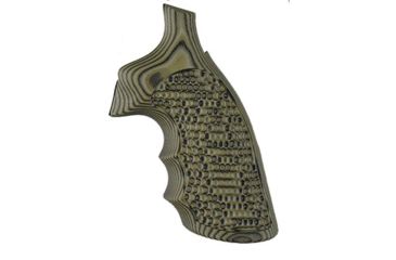Image of Hogue S&amp;W K&amp;L Frame Square Butt Grip, Finger Grooves, Piranha, G10 - G-Mascus, Green Lava, 10138