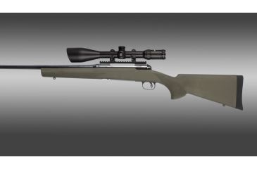Image of Hogue Savage 10, 12 &amp; 16 Detachable Box Mag / Hinged Floor Plate Short Action Heavy Barrel Full Bed Block Stock OD Green 11212