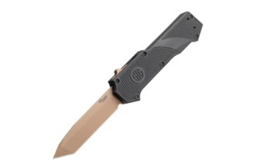 Image of Hogue Sig Compound Emperor Scorpion OTF Automatic Folding Knife, 3.5in, CPM S30V Stainless, Tanto Blade, FDE PVD, Solid Black G10 Handle, 36020