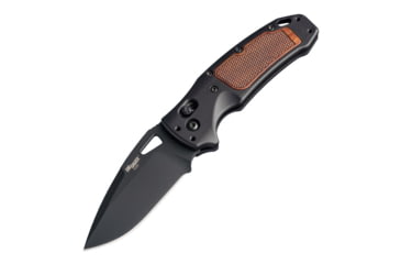 Image of Hogue SIG K320 AXG Classic Folding Knife, 3.5in, Black Cerekote Finish, CPM-S30V, Drop Point, Black/Walnut Handle, 6061-T6 Hard-Anodized Aluminum Handle, 36377