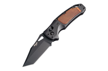 Image of Hogue SIG K320 AXG Classic Folding Knife, 3.5in, Black Cerekote Finish, CPM-S30V, Tanto, Black/Walnut Handle, 6061-T6 Hard-Anodized Aluminum Handle, 36367