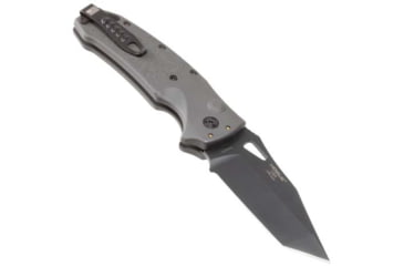 Image of Hogue Sig K320A Automatic Folding Knife, 3.5in, CPM S30V Stainless, Tanto Blade, Black Cerakote, Grey Polymer Handle, 36322