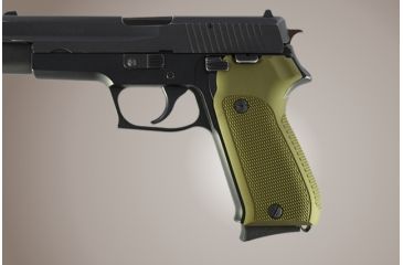 Image of Hogue Sig Sauer P220 European Checkered Aluminum Matte Green Anodized 21171