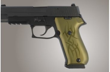 Image of Hogue Sig Sauer P220 Handgun Grip Dak American Tribal Aluminum Green Anodized 20101 1h Gu 20101