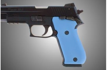 Image of Hogue Sig Sauer P220 Handgun Grip Sao American Aluminum Matte Blue Anodized 21143 1h Gu 21143