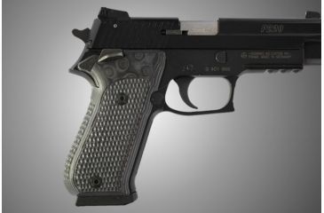 Image of Hogue SIG Sauer P220 SAO American Piranha Grip G-10 - G-Mascus Black/Gray 21127-BLKGRY