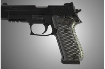 Image of Hogue SIG Sauer P220 SAO American Piranha Grip G-10 - G-Mascus Black/Gray 21127-BLKGRY