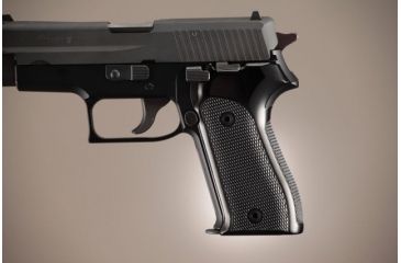 Image of Hogue SIG Sauer P225 Checkered Aluminum - Brushed Gloss Black Anodized 27176