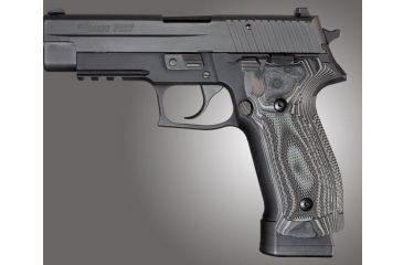 Image of HOGUE SIG Sauer P226 DA/SA Magrip Checkered G10, G-Mascus Black/Gray, Black/Grey 23177
