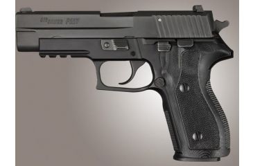 Image of HOGUE SIG Sauer P227 DA/SA Checkered G10, Solid Black, Screws And Bushings Included, Black 47179