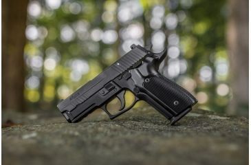 Image of Hogue SIG Sauer P228 - P229 Grip Checkered Aluminum - Brushed Gloss Black Anodized 28176
