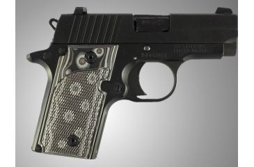 Image of Hogue SIG Sauer P238 Checkered G-10 - G-Mascus Black/Gray 38177-BLKGRY