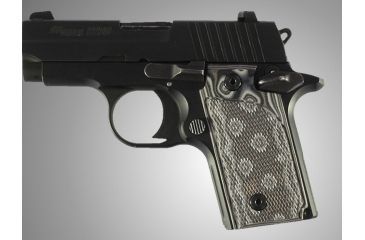 Image of Hogue SIG Sauer P238 Checkered G-10 - G-Mascus Black/Gray 38177-BLKGRY