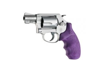 Image of Hogue Smith &amp; Wesson Laser Enhanced Grip, Green Laser, Round Butt Rubber Monogrip, J Frame, Purple, 60986