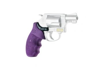 Image of Hogue Smith &amp; Wesson Laser Enhanced Grip, Green Laser, Round Butt Rubber Monogrip, J Frame, Purple, 60986