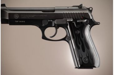 Image of Hogue Taurus PT-99 PT-92 PT-100 PT-101 With Decocker Flames Aluminum - Black Anodized 99130