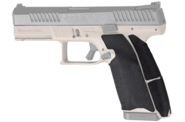 Image of Hogue Wrapter Rubber 9mm Adhesive Pistol Grip, CZ P10 C, Black/Block Texture, 17838