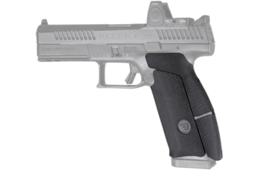 Image of Hogue Wrapter Rubber 9mm Adhesive Pistol Grip, CZ P10 F, Black/Block Texture, 17828