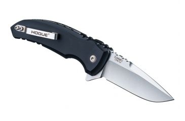 Image of Hogue X1-Microflip Folding Knife, 2.75in Drop Point Blade, Tumble Finish Alum Frame, Matte Black 24170