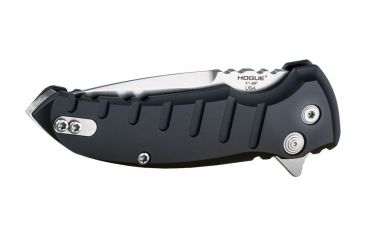 Image of Hogue X1-Microflip Folding Knife, 2.75in Drop Point Blade, Tumble Finish Alum Frame, Matte Black 24170