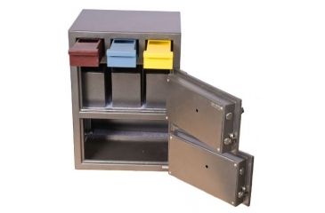 Image of Hollon Safe Hollon 3D-2820MM-EE Triple Drop Depository Safe, Gray, Medium 3D-2820MM-EE