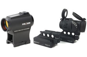 Image of Holosun Circle Micro Red Dot, 2 MOA Dot, 65 MOA Circle, Black W/ Kinetic Development SIDELOK Aimpoint Micro Mount Lower 1/3 Co-Witness, Black