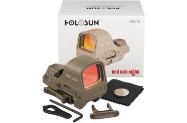 Image of Holosun HS510C 1x Open Reflex Sight, Red 2 MOA dot 65 MOA Circle Reticle, Flat Dark Earth, HS510C-FDE-R
