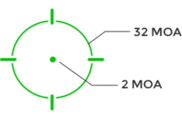 Image of Holosun SCS MOS Solar Charging Sight, 2 MOA Dot/32 MOA Circle Green Multi Reticle, Black, SCS-M-GR