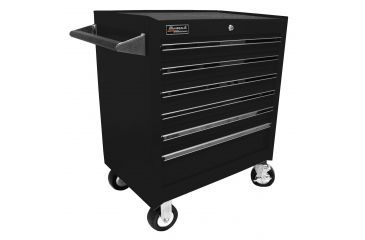 Image of Homak 27in Professional Rolling Cabinet w/ 6 Drawers, Black BK04062601