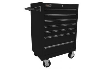 Image of Homak 27in Professional Rolling Cabinet w/ 7 Drawers, Black BK04072601