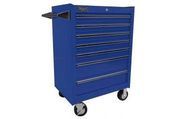 Image of Homak 27in Professional Rolling Cabinet w/ 7 Drawers, Blue BL04072601