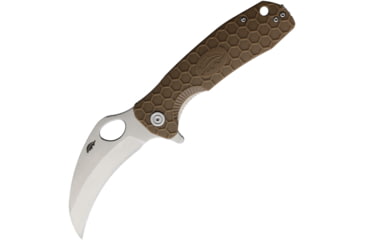 Image of Honey Badger Knives Claw Linerlock Folding Knife, 3.38 satin finish 8Cr13MoV stainless blade, Tan textured GRN handle, HB1102