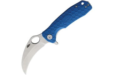 Image of Honey Badger Knives Claw Linerlock Folding Knife, 3 satin finish 8Cr13MoV stainless blade, Blue textured GRN handle, HB1149