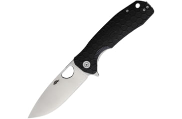 Image of Honey Badger Knives Large Linerlock Folding Knife, 3.63 satin finish D2 tool steel drop point blade, Black textured GRN handle, HB1008