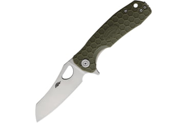 Image of Honey Badger Knives Warncleaver Linerlock Folding Knife, 3.13 satin finish 8Cr13MoV stainless blade, Green textured GRN handle, HB1040