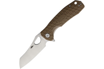 Image of Honey Badger Knives Warncleaver Linerlock Folding Knife, 3.63 satin finish 8Cr13MoV stainless blade, Tan textured GRN handle, HB1032