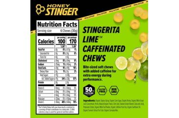 Image of Honey Stinger Caffeinated Chews, Stingerita Lime, 1.8 oz Bag, 78412