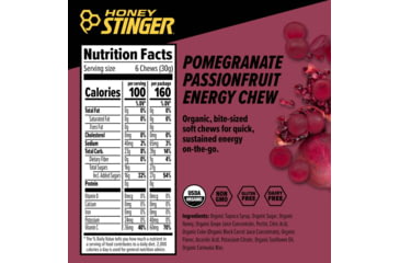 Image of Honey Stinger Energy Chews, Pomegranate Passion Fruit, 1.8oz Bag, 72219