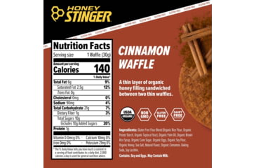 Image of Honey Stinger Gluten Free Organic Waffle, Cinnamon, 1 oz Pack, 76212