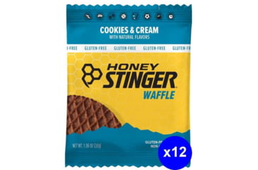 Image of Honey Stinger Gluten Free Organic Waffle, Cookies &amp; Cream, 1 oz Pack/12 Count Box