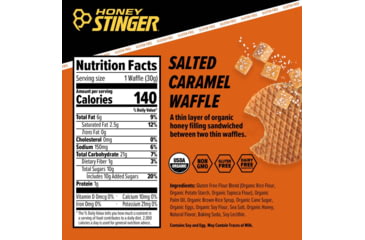 Image of Honey Stinger Gluten Free Organic Waffle, Salted Caramel, 1 oz Pack, 76012