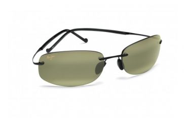Image of Maui Jim Honolua Bay Sunglasses w/ Gloss Black Frame and Maui HT Lenses - HT516-02, Quarter View