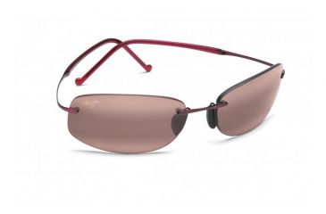 Image of Maui Jim Honolua Bay Sunglasses w/ Burgundy Frame and Maui Rose Lenses - R516-07, Quarter View