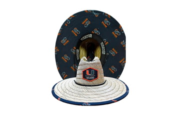 Image of Hook &amp; Tackle University of Miami Logo Straw Hat, M015038-060-M/L