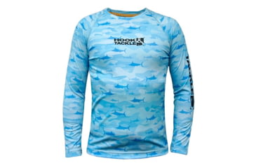 Image of Hook &amp; Tackle Youth Camo Billfish UV Fishing Shirt 8-20, C013864-600-L