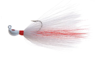 Image of Hookup Inshore Premium Bucktail Jig, 1/2 oz White/Red/White, 4/0 VMC Perma Steel Hook, 116-03