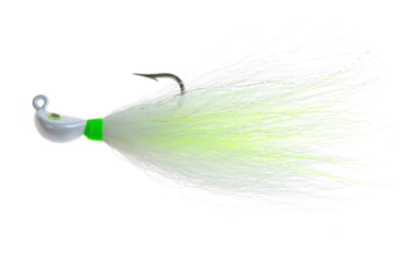 Image of Hookup Inshore Premium Bucktail Jig, 3/8 oz White/Green/White, 4/0 VMC Perma Steel Hook, 115-01