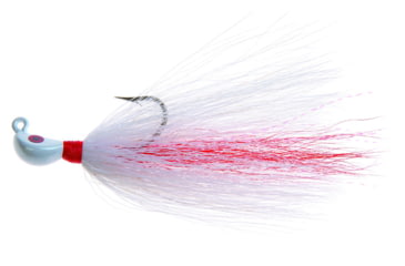 Image of Hookup Inshore Premium Bucktail Jig, 3/8 oz White/Red/White, 4/0 VMC Perma Steel Hook, 115-03