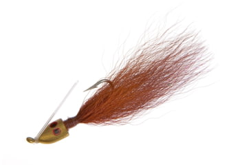 Image of Hookup Weedless Bucktail Jig 1/4 oz, Tan/Brown, 1/0 Mustad Forged Duratin Hook, 113-14