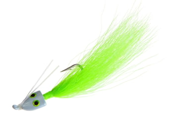 Image of Hookup Weedless Bucktail Jig 1/4 oz, White/Green, 1/0 Mustad Forged Duratin Hook, 113-13